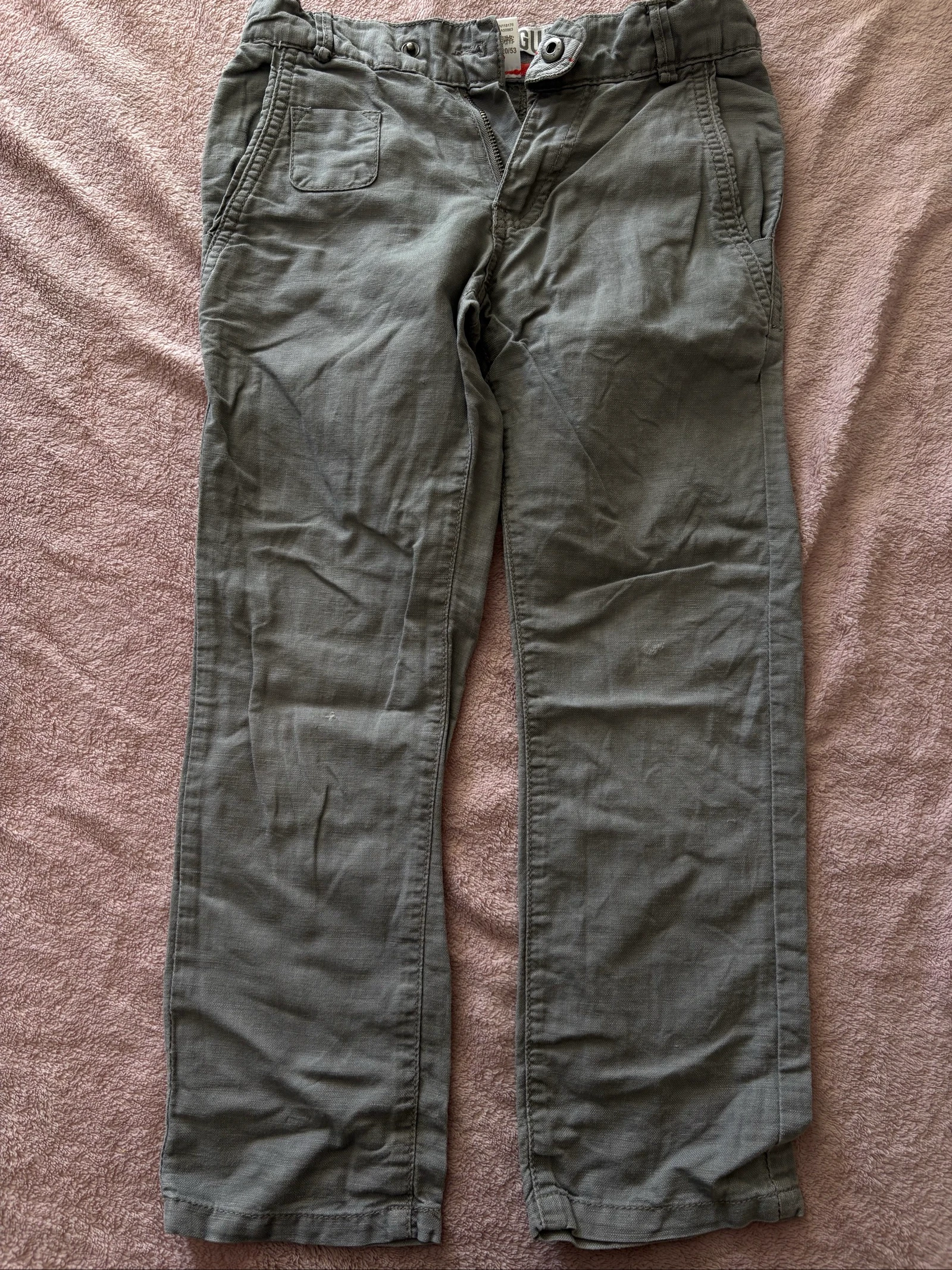 Pantalon garçon 6 ans gris lin et coton Okaïdi